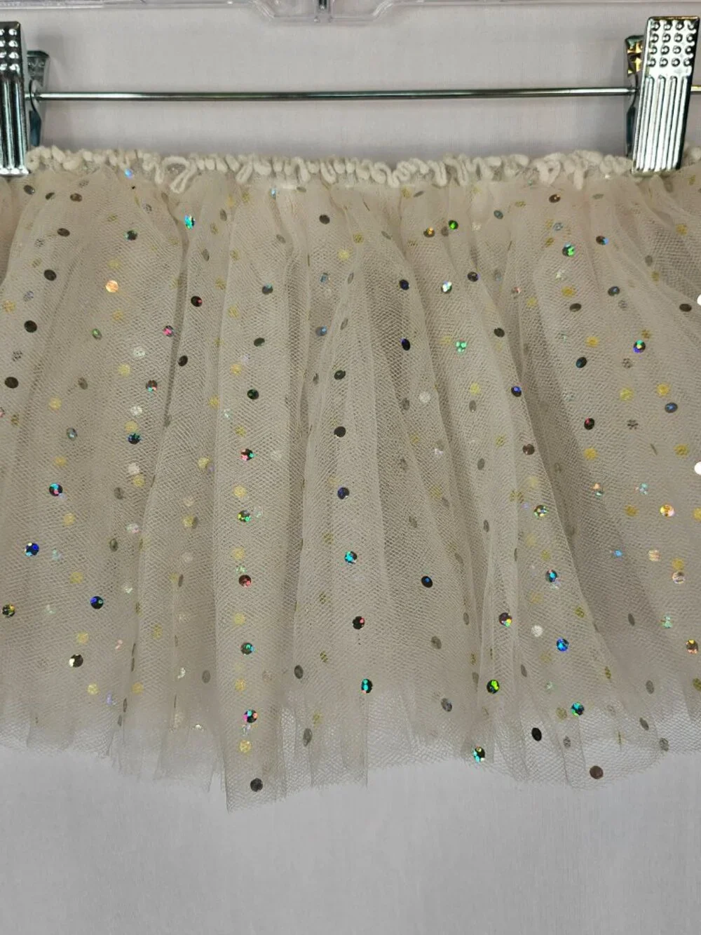 Danskin | White Sequin Tutu Skirt | Ballet Dance Costume | Girls M/L